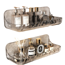 Estante de baño acrílico transparente de 24 x 9 x 8 cm, organizador de pared sin perforaciones, soporte para cosméticos, decoración para ducha y lavabo. 7