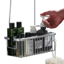 Estante de baño de aluminio sin taladrar 28x10x10,5 cm Cesta para bañera Organizador de ducha Soporte para cosméticos Almacenamiento colgante 36 cm 2