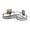Estante de baño de esquina triangular de 37 x 26,5 cm, de acero inoxidable, sin perforaciones, impermeable, autoadhesivo, para almacenamiento en el baño. 8