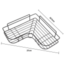 Estante de baño de esquina triangular de 37 x 26,5 cm, de acero inoxidable, sin perforaciones, impermeable, autoadhesivo, para almacenamiento 4