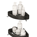 Estante de baño esquinero de 2 piezas 30,5x22x4,5 cm Estantes de almacenamiento autoadhesivos Sin taladros Soporte de ducha Capacidad de carga 15 kg Organizador de baño 4