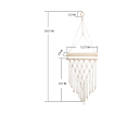 Estante de madera colgante 100 x 35 cm estante de pared con cuerda y colgante decorativo con flecos 3