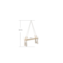 Estante de pared de madera 35 x 56 cm Estante colgante con cuerda y cuentas de madera y borlas Decoración Boho 2