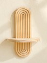 Estante de pared de madera estilo Boho con espacio de almacenamiento, diseño elegante 6