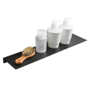 Estante de pared para baño moderno de 50 x 12 cm, de metal, para almacenamiento de cosméticos y accesorios, con montaje con tornillos. 2