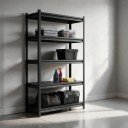 Estantería metálica 5 estantes 198 x 100 x 50 cm Capacidad 50 kg por estante Altura de estantes ajustable Negra Para garaje y almacén 3