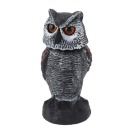 Estatua de búho de plástico 26,5 x 13 cm Decoración disuasoria de pájaros Cabeza móvil Repelente de palomas realista Espantapájaros de jardín 1