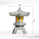 Estatua decorativa de exterior con luz LED blanca cálida 8 x 9 cm Decoración de jardín de piedra arenisca Iluminación elegante para espacios 2