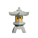 Estátua decorativa exterior com LED luz branca quente 8 x 9 cm Ornamento em arenito para o jardim Iluminação elegante para espaços exteriores 1