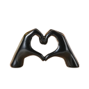 Estátua decorativa mãos em forma de coração 10,6 x 3,5 x 6,5 cm Decoração moderna para prateleira, mesa ou cómoda 4