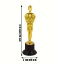 Estatueta Dourada de Prémio com Estrela ao Estilo de Prémios de Cinema 15 cm com Base Preta em Plástico para Competições, Presentes, Festas e Fantasias 6