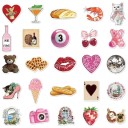 Estéticas pegatinas retro mix de motivos 50 uds 5,4x5,4 cm plástico multicolor para scrapbook agenda cuaderno teléfono decoración 3