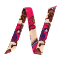 Estilo de bufanda para mujer 4 × 100 cm Pequeño largo delgado estampado Diadema multifuncional para el cabello Bufanda para la cabeza Adorno de bolso 3