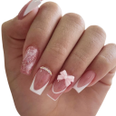 Estilo de mármore luxuoso 24 pcs Unhas de acrílico autocolantes Forma quadrada Cobertura total Design francês com strass e laços 1