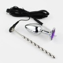 Estimulador eléctrico SM-69 con tapón anal, dilatador uretral y anillos para el pene para experiencias electrosexuales, embalaje discreto 5