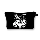 Estojo de cosméticos feminino com motivo de bruxaria e Halloween 13 x 21,5 cm Forma plana com fecho éclair e alça Estampado marcante Poliéster 17