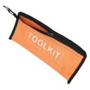 Estojo de ferramentas têxtil 19 x 11 cm Pequena bolsa para ferramentas com fecho prático Estojo resistente para arrumação de ferramentas Laranja Preto 6