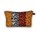 Estojo de maquilhagem feminino com fecho Estojos para maquilhagem e pequenos objetos Estampa com padrões animais e geométricos Poliéster 21,5 x 13 5