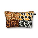 Estojo de maquilhagem feminino com fecho Estojos para maquilhagem e pequenos objetos Estampa com padrões animais e geométricos Poliéster 21,5 x 13 6