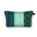 Estojo de maquilhagem feminino com fecho Estojos para maquilhagem e pequenos objetos Estampa com padrões animais e geométricos Poliéster 21,5 x 13 7