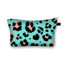 Estojo de maquilhagem feminino com fecho Estojos para maquilhagem e pequenos objetos Estampa com padrões animais e geométricos Poliéster 21,5 x 13 11