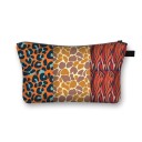 Estojo de maquilhagem feminino com fecho Estojos para maquilhagem e pequenos objetos Estampa com padrões animais e geométricos Poliéster 21,5 x 13 18