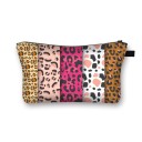 Estojo de maquilhagem feminino com fecho Estojos para maquilhagem e pequenos objetos Estampa com padrões animais e geométricos Poliéster 21,5 x 13 20