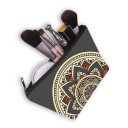Estojo de maquilhagem feminino com fecho Estojos para maquilhagem e pequenos objetos Estampa com padrões animais e geométricos Poliéster 21,5 x 13 23