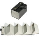 Estojo dobrável para 4x óculos 16,5 x 10,5 x 10,6 cm Estojo de couro dobrável para óculos com forro de fleece Proteção de viagem elegante 5