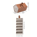 Estojo dobrável para 5x óculos 16,8 x 12,3 x 11,7 cm Estojo protetor em pele com forro em fleece Organizador para óculos de grau e óculos de sol 2