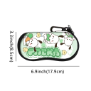 Estojo para óculos 17,9 x 8,5 cm com motivo de cão e pintainhos Estojo verde com fecho e mosquetão Estojo protetor para óculos de grau e óculos de sol 2