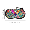 Estojo para óculos 17,9 x 8,5 cm Estojo colorido com padrão de mandala Fecho com zip Carabina para pendurar Proteção de óculos 2