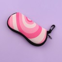 Estojo para óculos 17,9 x 8,5 cm Estojo rosa com padrão espiral Fecho de zip Mosquetão para pendurar Estojo estiloso para óculos de viagem 3
