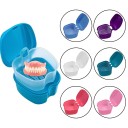 Estojo para próteses dentárias com tampa 8,5 x 8 x 6,5 cm plástico colorido para guardar próteses e aparelhos em casa e em viagem 14