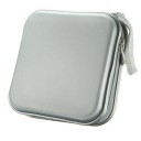 Estojo portátil para 40 CDs e DVDs Caixa de armazenamento com fecho de zip Organizador quadrado para discos Suporte para discos Armazenamento 6
