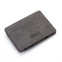 Estuche de viaje delgado para documentos y tarjetas de cuero PU Compartimentos en la parte delantera Superficie mate Bordes cosidos 4
