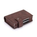 Estuche de viaje para documentos con dos estuches de aluminio Funda de cuero PU con cierre a presión Dimensiones 10,4 x 7,7 x 3 cm 4