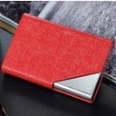 Estuche de viaje para documentos y tarjetas de cuero PU Tamaño compacto 9,6 x 6,5 cm Superficie de textura suave Esquina plateada 2