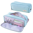 Estuche escolar con tres bolsillos con cremallera 21 x 9 x 5 cm 1
