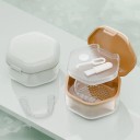 Estuche para alineadores y prótesis dentales cerrable 8,5 x 8,1 x 5,1 cm plástico ABS PC silicona de colores para almacenamiento y limpieza 2