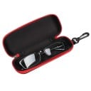 Estuche para gafas 16,2 x 6,6 x 4,2 cm Estuche de tela vaquera con cremallera y mosquetón Estuche rígido protector para gafas de sol y gafas 9