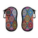 Estuche para gafas 17,9 x 8,5 cm con motivo de mandala de colores Cremallera Mosquetón Estuche de viaje Protección para gafas graduadas 1