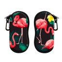 Estuche para gafas 17,9 x 8,5 cm Motivo flamenco Cierre de cremallera Mosquetón para fijación Estuche protector para gafas de sol y gafas 2