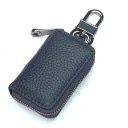Estuche para llaves de cuero genuino Mosquetón de metal en la cinta de cuero Cierre con cremallera en todo el contorno Superficie 7