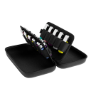 Estuche para memoria USB de doble capa 10,2 x 19,3 x 5,6 cm Organizador de medios de almacenamiento negro con compartimentos Estuche protector 4