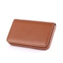 Estuche para tarjetas de visita y tarjetas de cuero sintético con tapa abatible Corte arqueado para fácil extracción Bordes cosidos 3