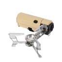 Estufa de gas portátil plegable de acero inoxidable de 2670 W para camping, con cartuchos de gas y diámetro de 26 cm. 8