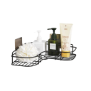 Étagère de salle de bain d'angle triangulaire 37 x 26,5 cm, étagère murale en acier inoxydable, sans perçage, étanche, autocollante 2