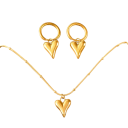 Ethereal Set Stainless Steel 316 Necklace and Earrings Heart Motif Waterproof Trendy Jewellery Wedding Anniversary Gift 1