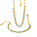 Ethnic Set Necklace Bracelet Stainless Steel Women's Jewellery for Women and Girls Hypoallergenic Accessories with Lasting Shine 2